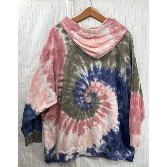 Old Navy Womens Hoodie 3X Plus Tie-Dye Pink/Green/Blue Boho Hippie Retro Beachy - Picture 2 of 10